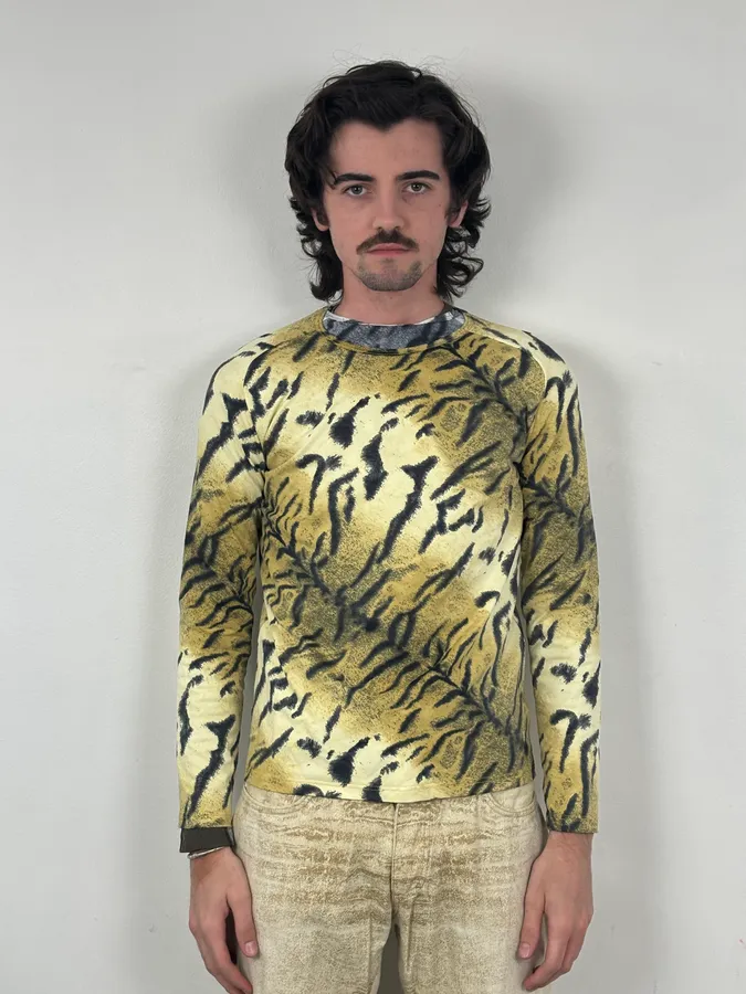 Roberto Cavalli Gold Zebra Savage Longsleeve - Image 2