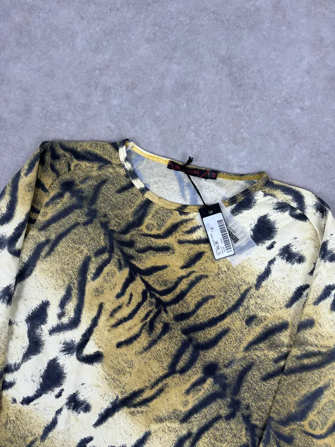 Roberto Cavalli Gold Zebra Savage Longsleeve - Image 4