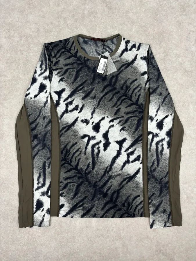 Roberto Cavalli Grey Black Zebra Savage Longsleeve