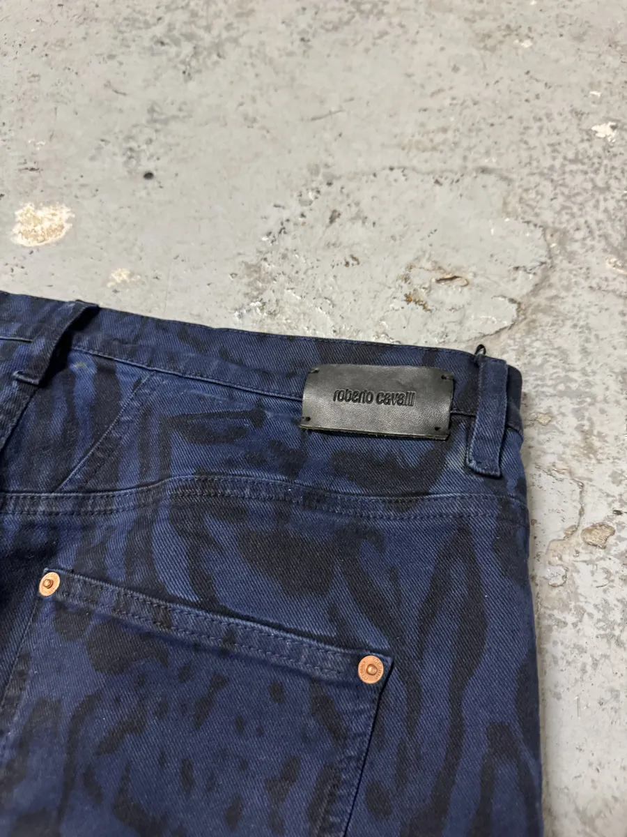 Roberto Cavalli Leopard Slim Navy & Black Pants - Image 6