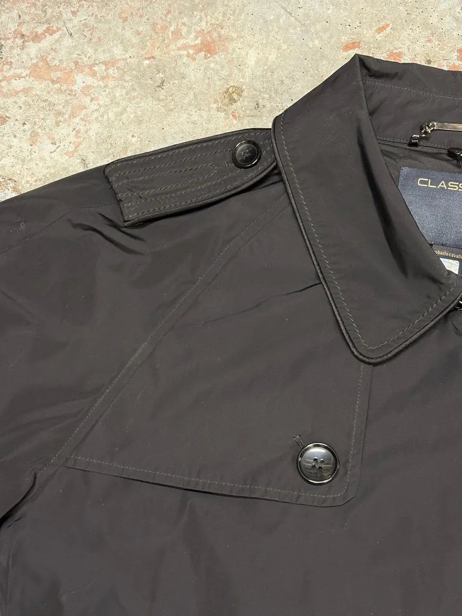 Roberto Cavalli Navy Mafia Premium Long Trench Jacket - Image 7