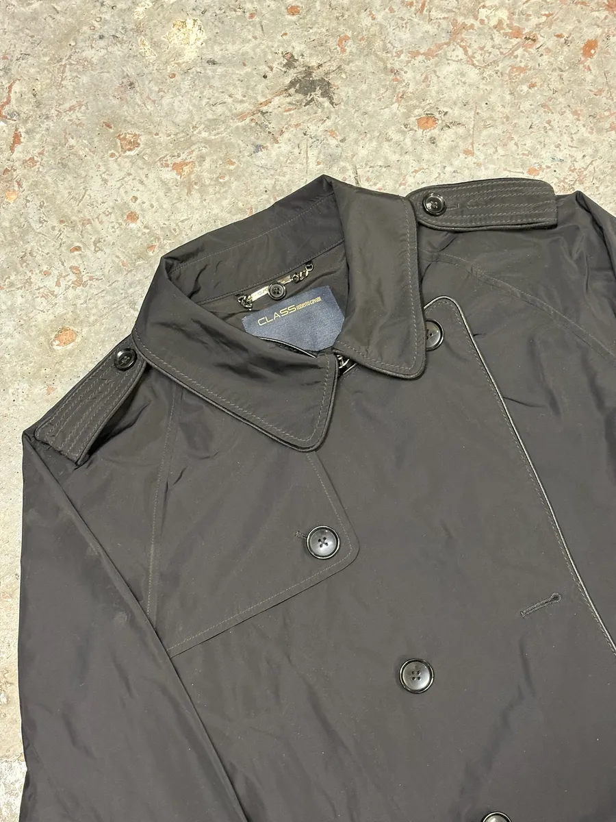 Roberto Cavalli Navy Mafia Premium Long Trench Jacket - Image 9
