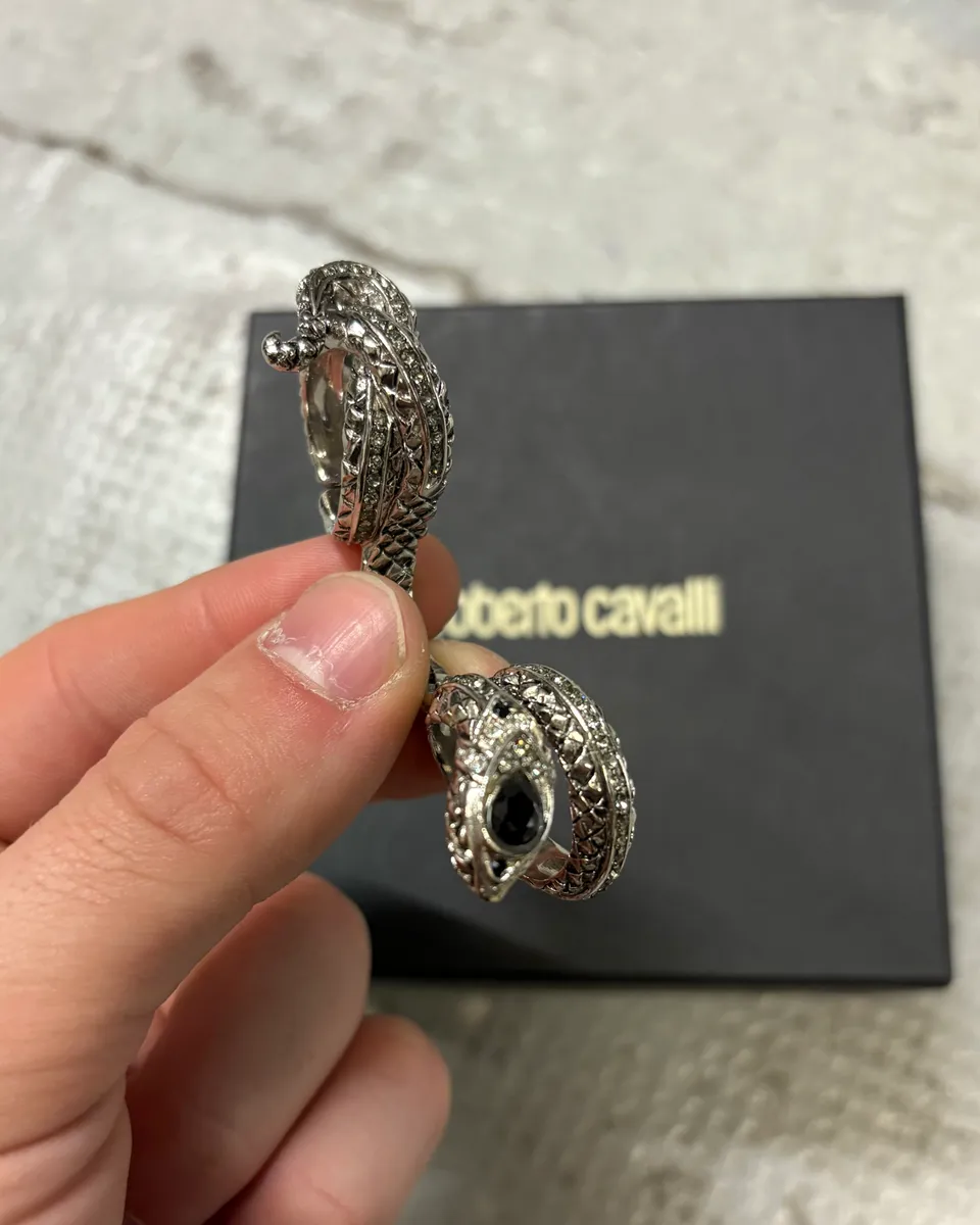 Roberto Cavalli Ornament Snake Double Ring