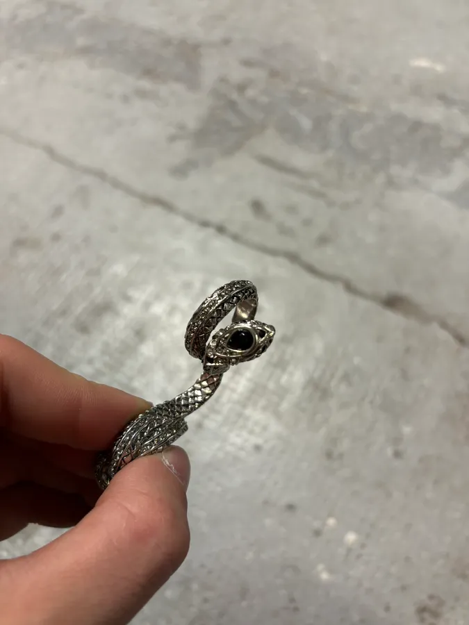 Roberto Cavalli Ornament Snake Double Ring - Image 6