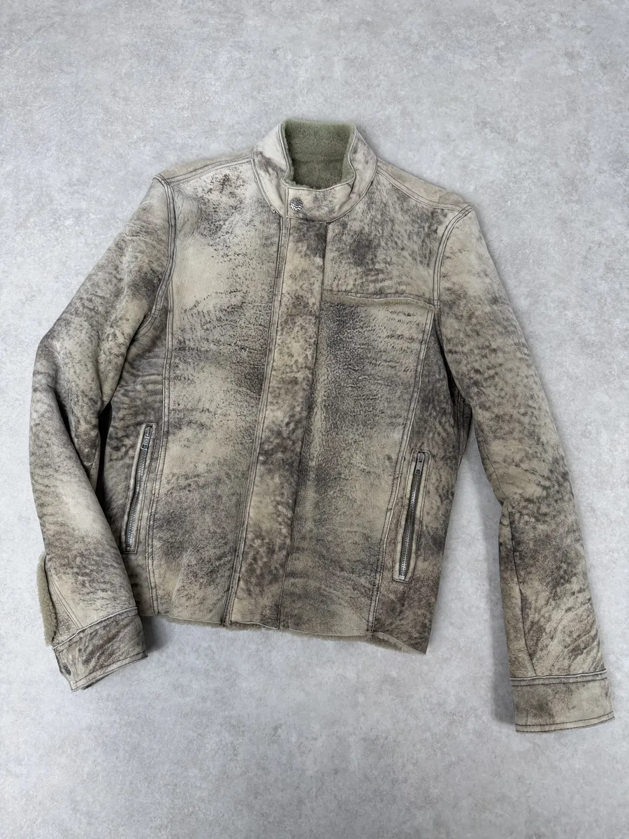 Roberto Cavalli Premium Raw Shearling Leather Jacket - Image 7