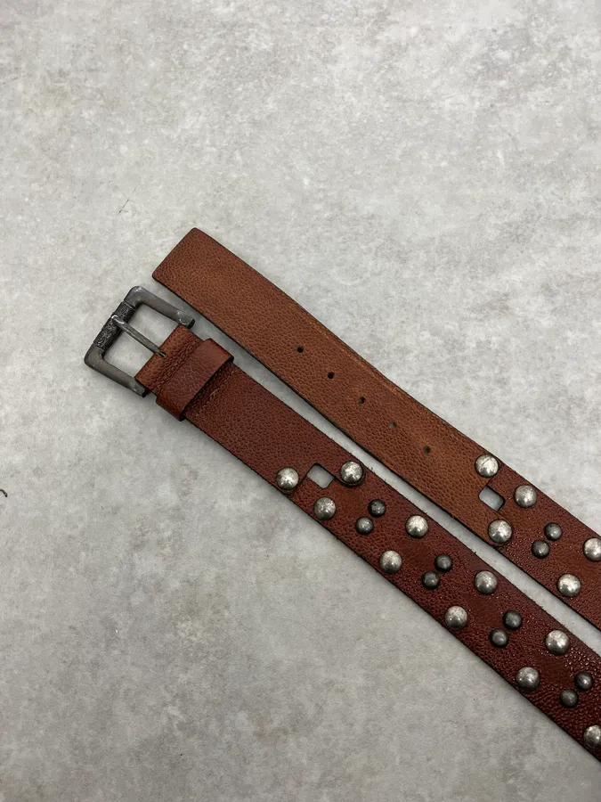 Roberto Cavalli Studded Brown Leather Belt - Image 2