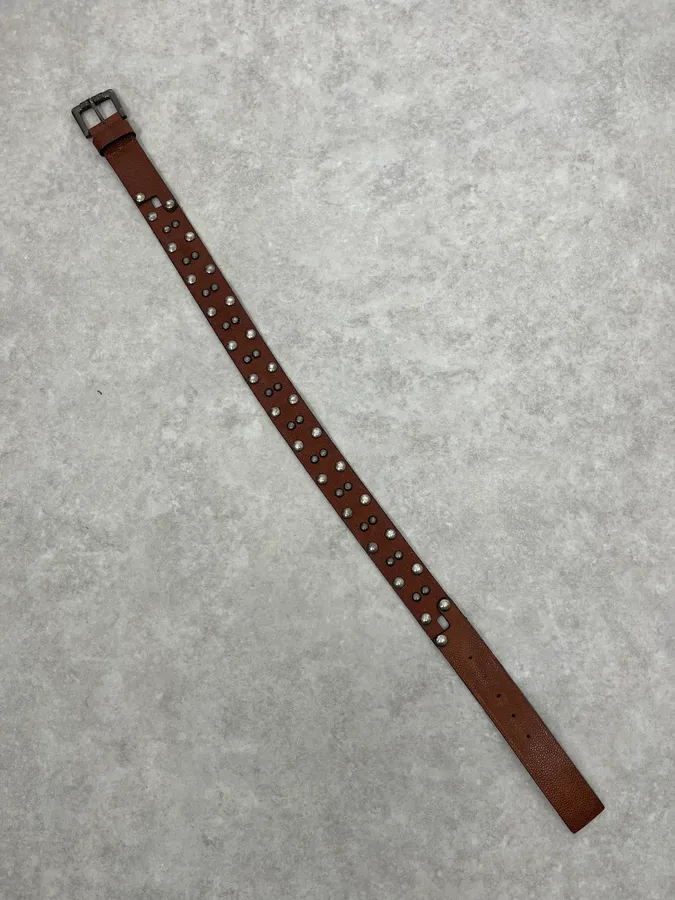 Roberto Cavalli Studded Brown Leather Belt - Image 4