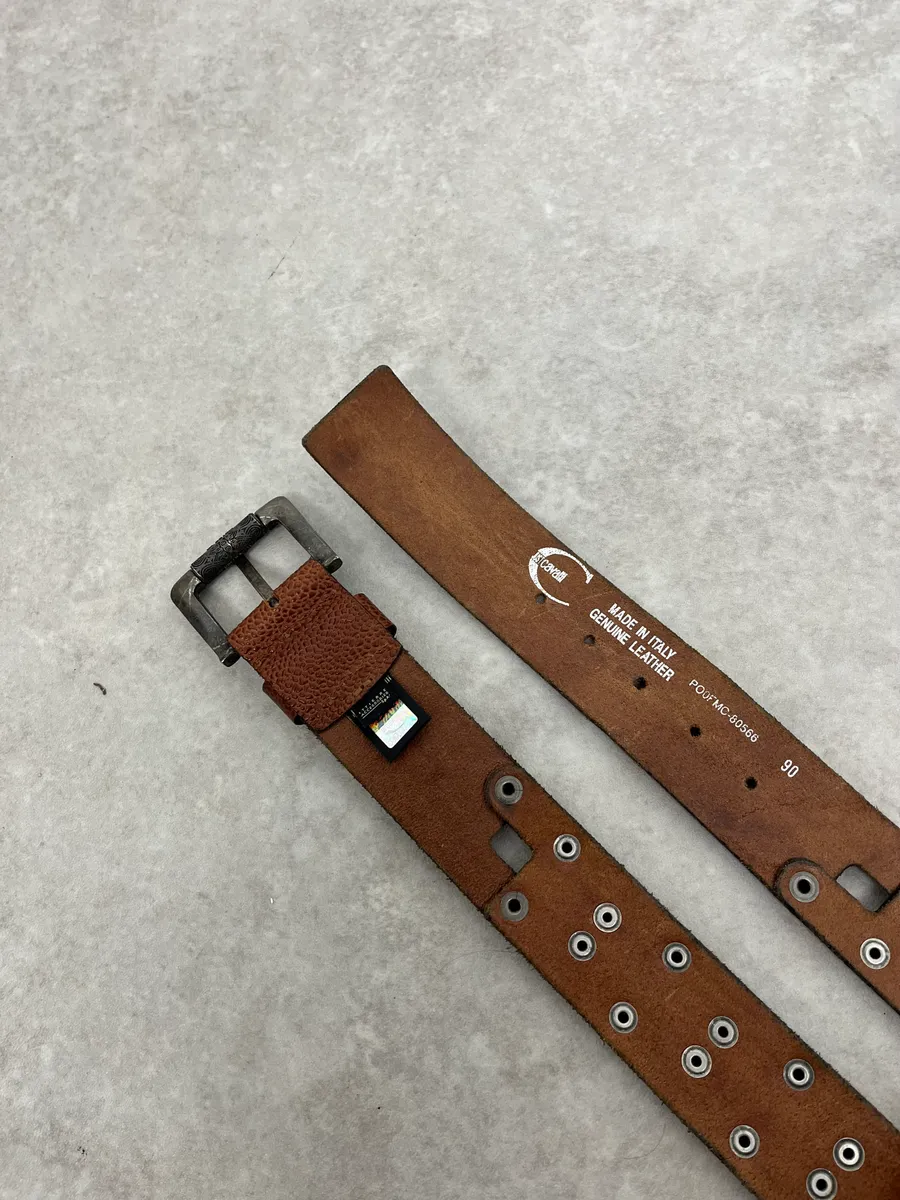 Roberto Cavalli Studded Brown Leather Belt - Image 5