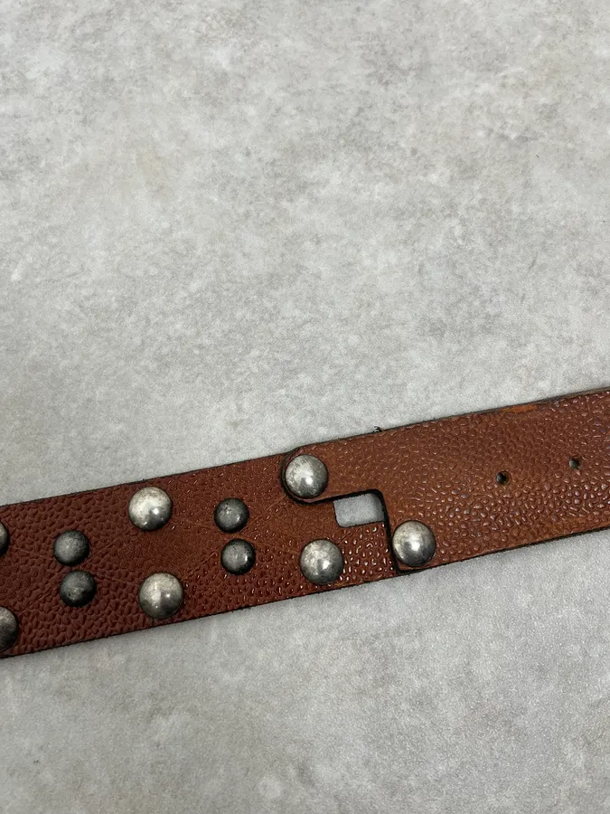 Roberto Cavalli Studded Brown Leather Belt - Image 6