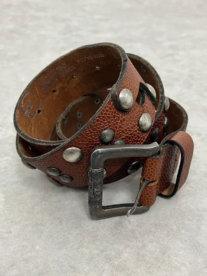Roberto Cavalli Studded Brown Leather Belt - Image 7