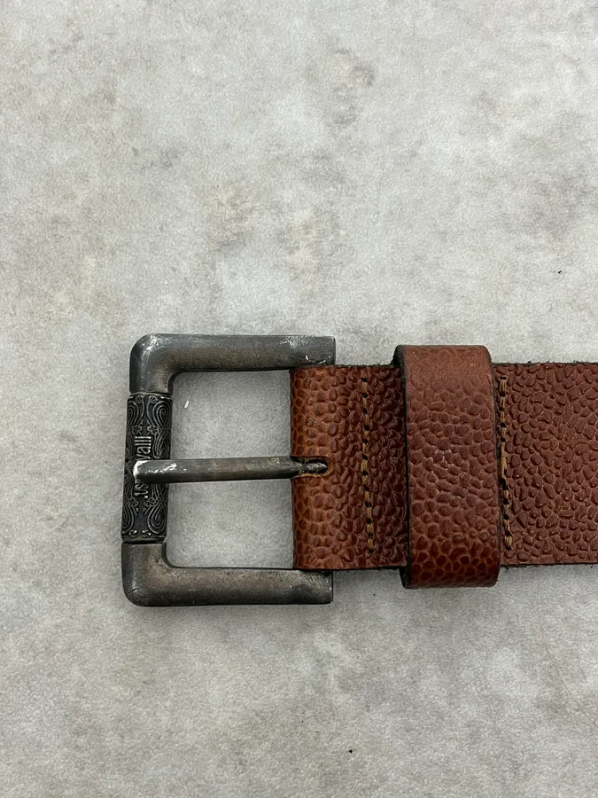 Roberto Cavalli Studded Brown Leather Belt - Image 9