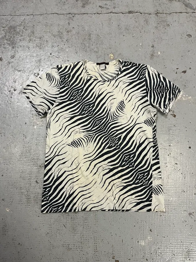 Roberto Cavalli Zebra Print Black & White T-Shirt