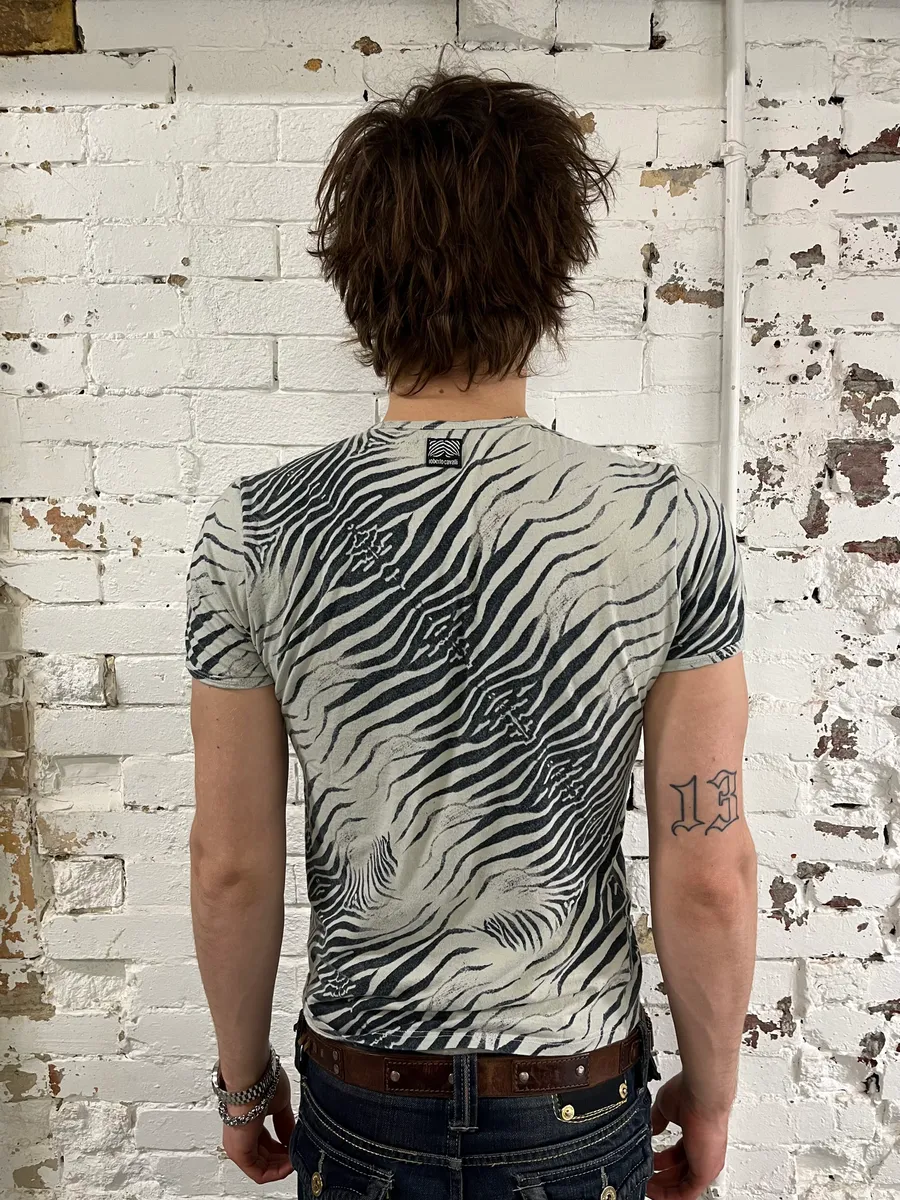 Roberto Cavalli Zebra Print Black & White T-Shirt - Image 3