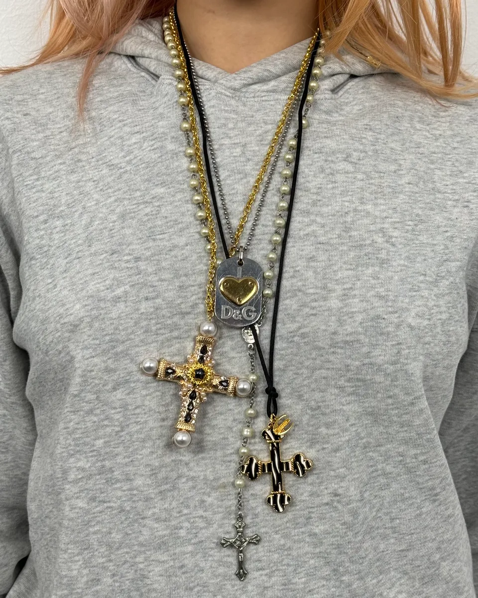 Rosary Archive White Cross Necklace - Image 2