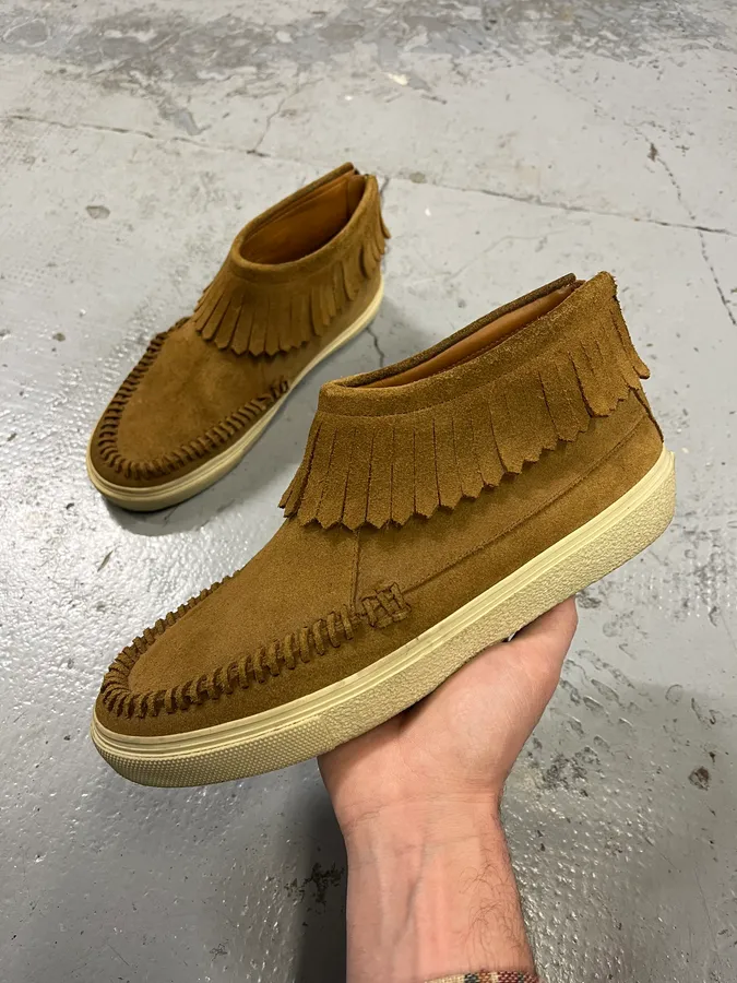 Saint Laurent Beige Fringe Suede Leather Shoes