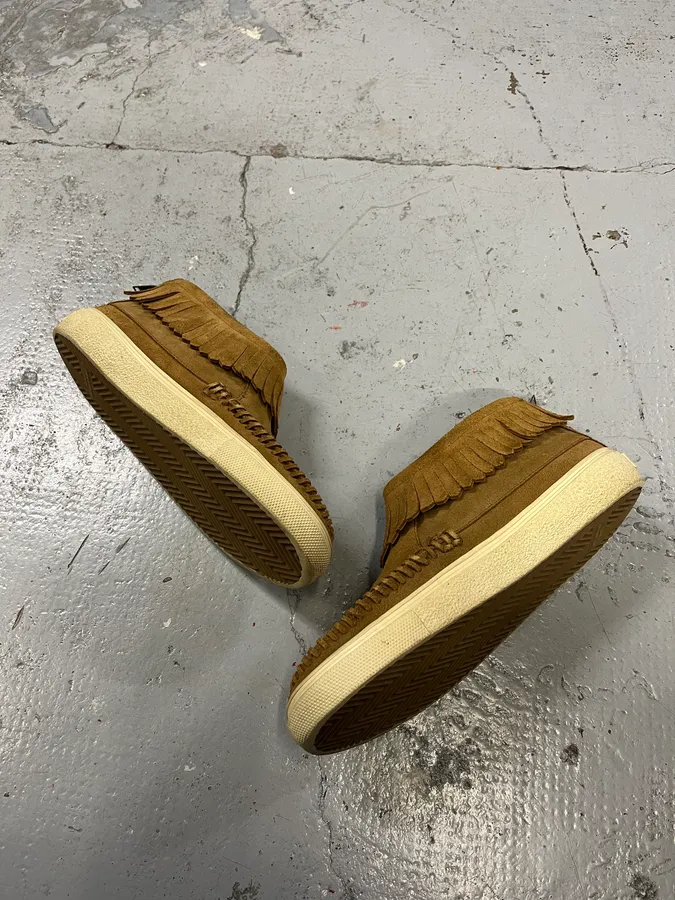 Saint Laurent Beige Fringe Suede Leather Shoes - Image 3