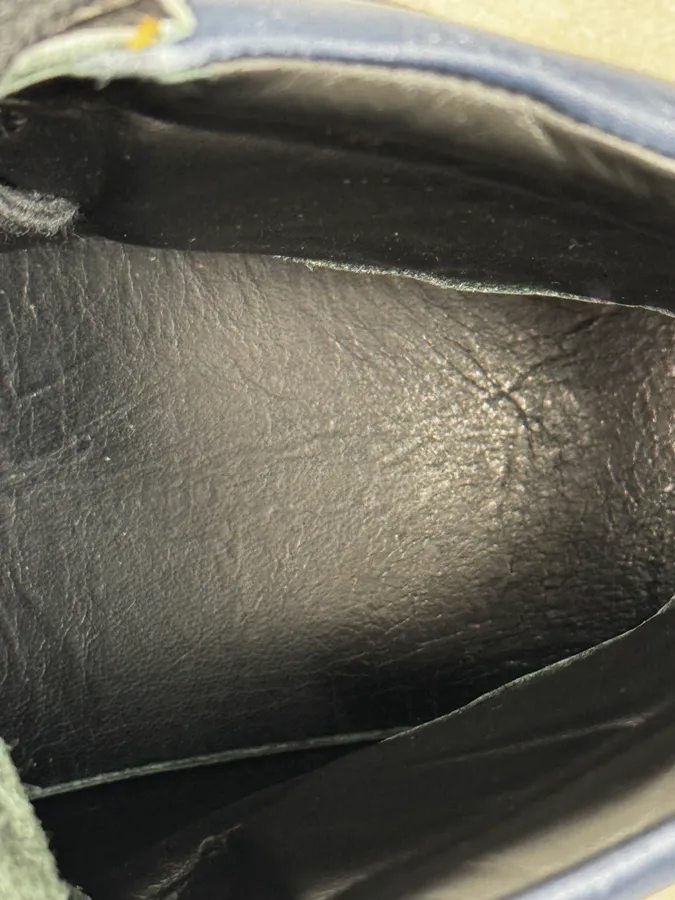 Saint Laurent Black & Blue Leather High Sneakers - Image 8