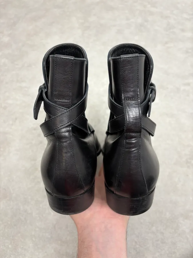Saint Laurent Black Dakota Ankle Leather Boots - Image 7