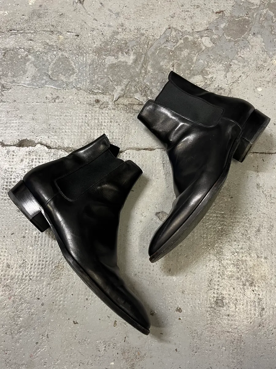 Saint Laurent Black Leather Ankle Boots - Image 2