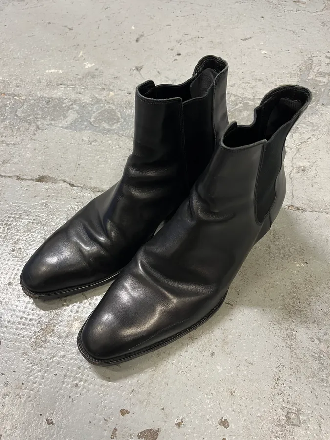 Saint Laurent Black Leather Ankle Boots - Image 4