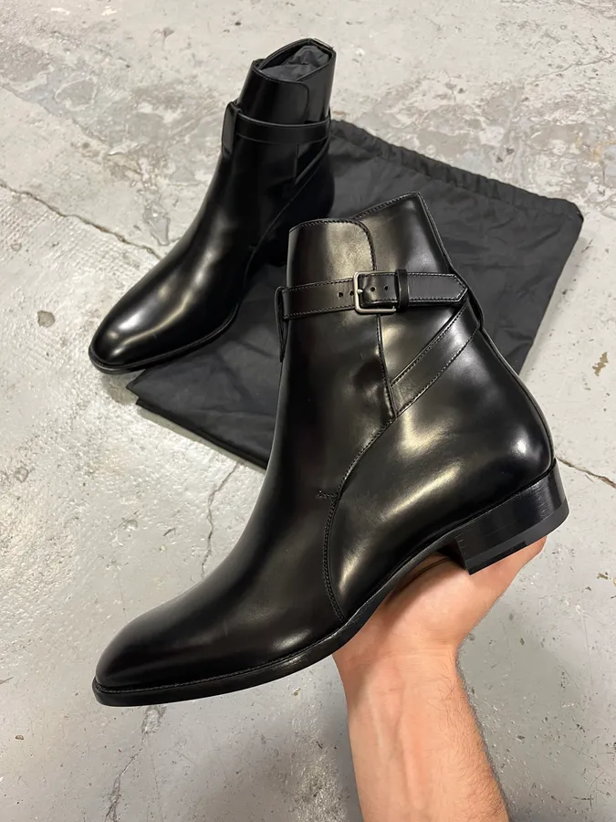 Saint Laurent Black Leather Boots