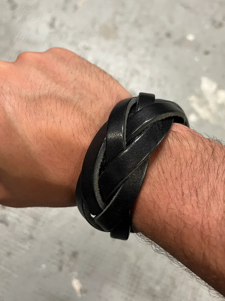 Saint Laurent Black Leather Bracelet - Image 3