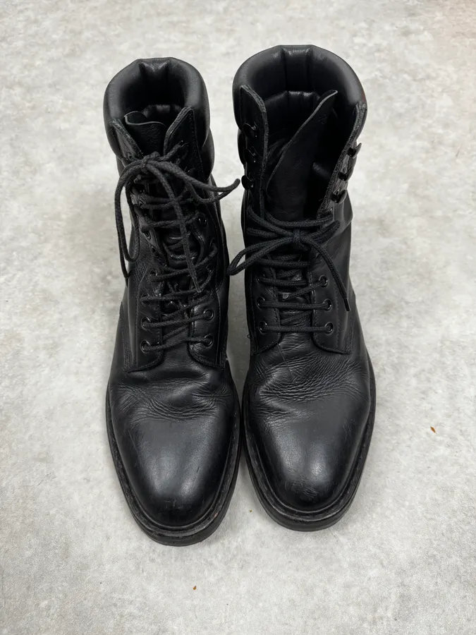 Saint Laurent Black Leather Combat Boots by Hedi Slimane - Image 3