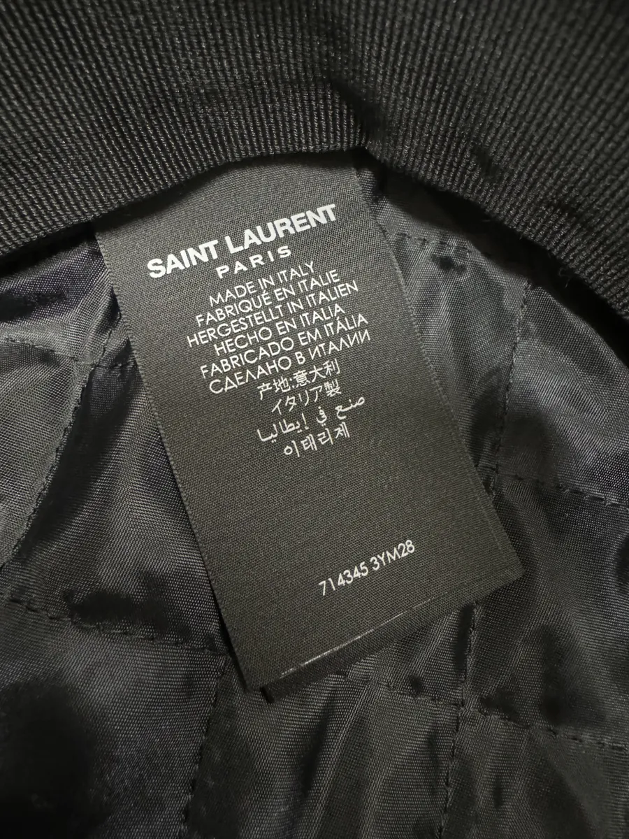 Saint Laurent Black Leather Newsboy Cap - Image 13