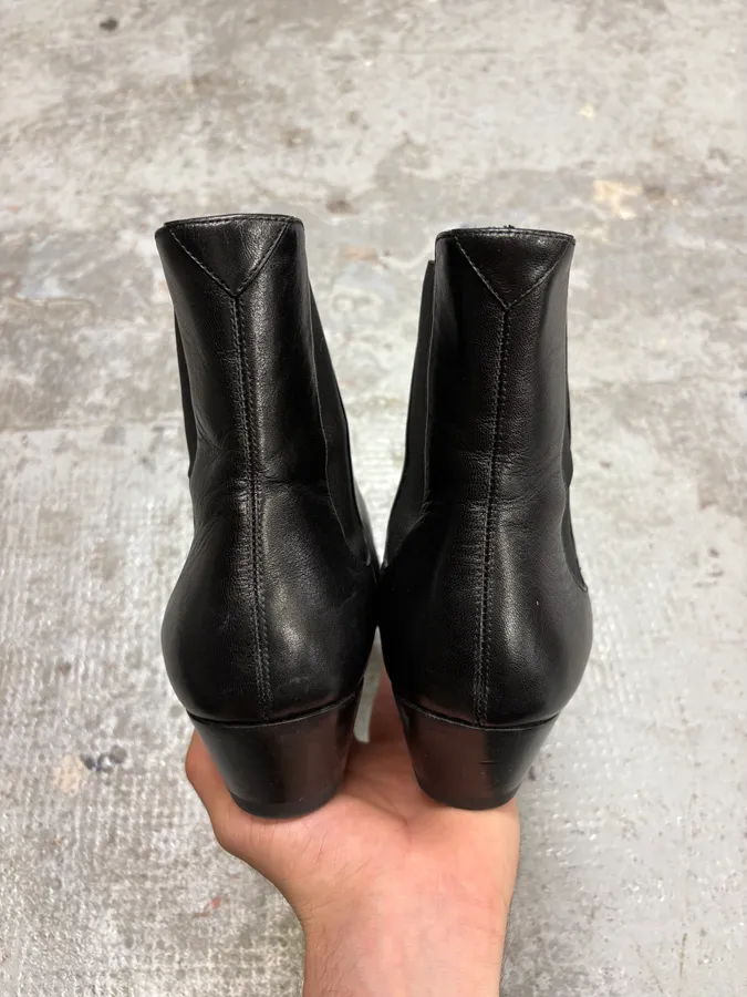 Saint Laurent Black Leather Rock Boots - Image 8