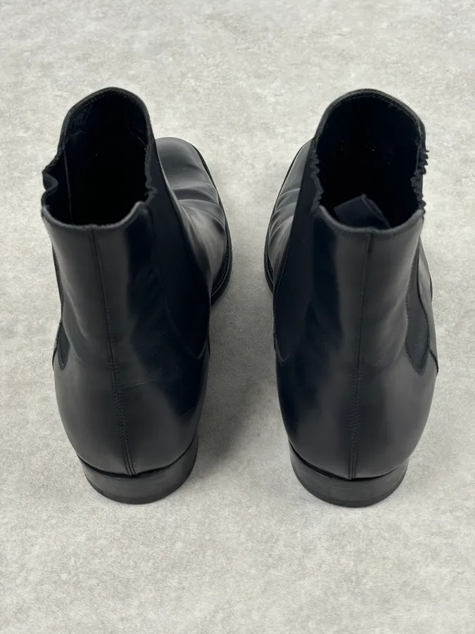 Saint Laurent Black Leather Wyatt Chelsea Boots - Image 11