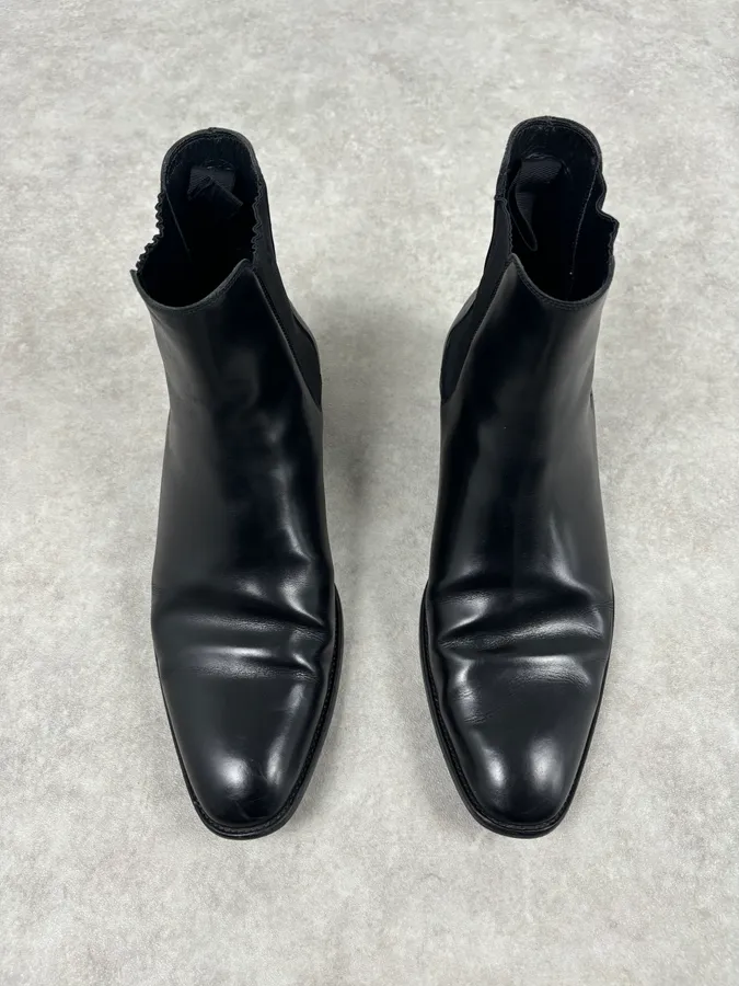 Saint Laurent Black Leather Wyatt Chelsea Boots - Image 3