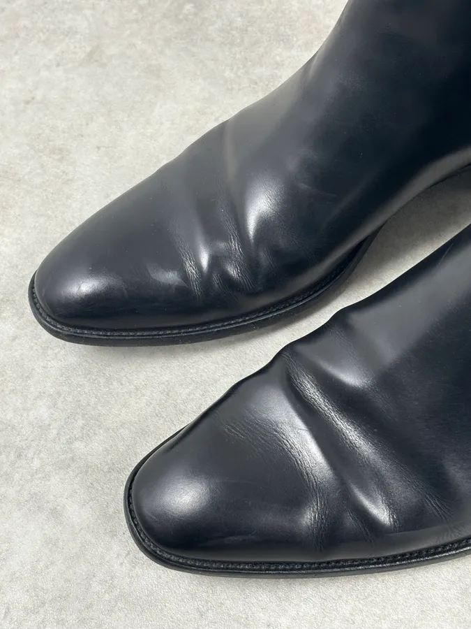 Saint Laurent Black Leather Wyatt Chelsea Boots - Image 5