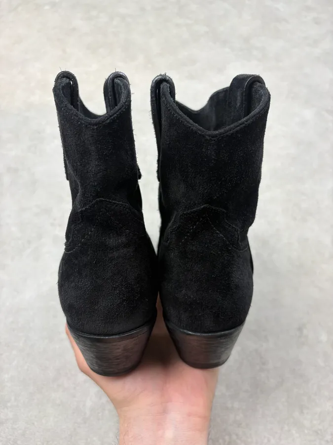 Saint Laurent Black Suede Cowboy Boots - Image 7