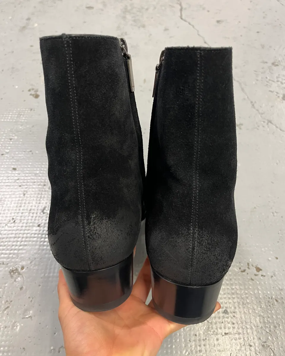 Saint Laurent Black Suede Leather Boots - Image 7