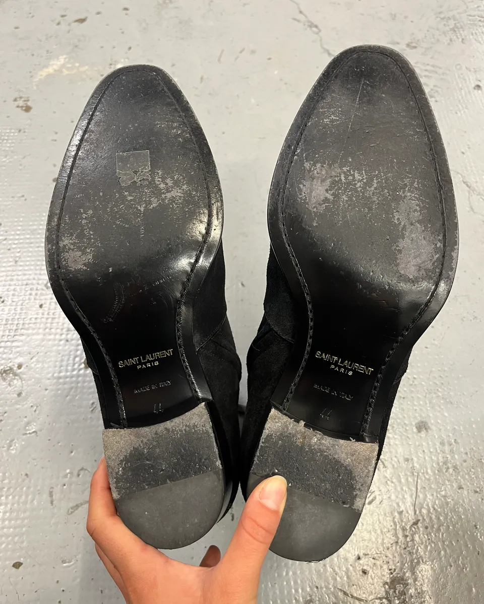 Saint Laurent Black Suede Leather Boots - Image 8