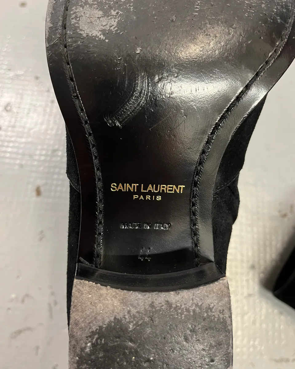 Saint Laurent Black Suede Leather Boots - Image 9