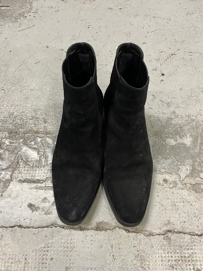 Saint Laurent Black Suede Leather Boots - Image 4