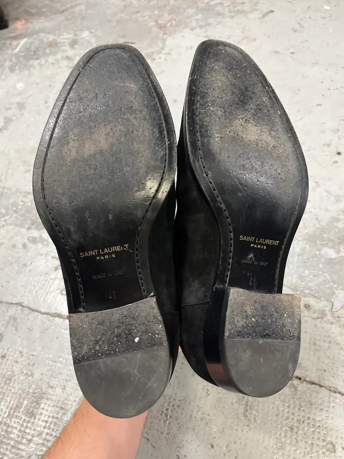 Saint Laurent Black Suede Leather Boots - Image 6