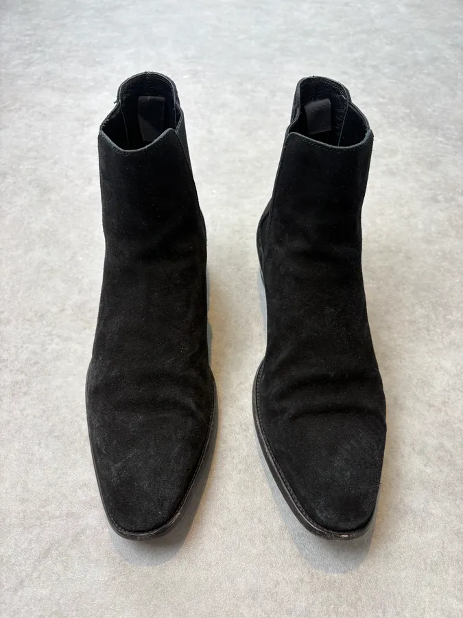 Saint Laurent Black Suede Leather Chelsea Boots - Image 2