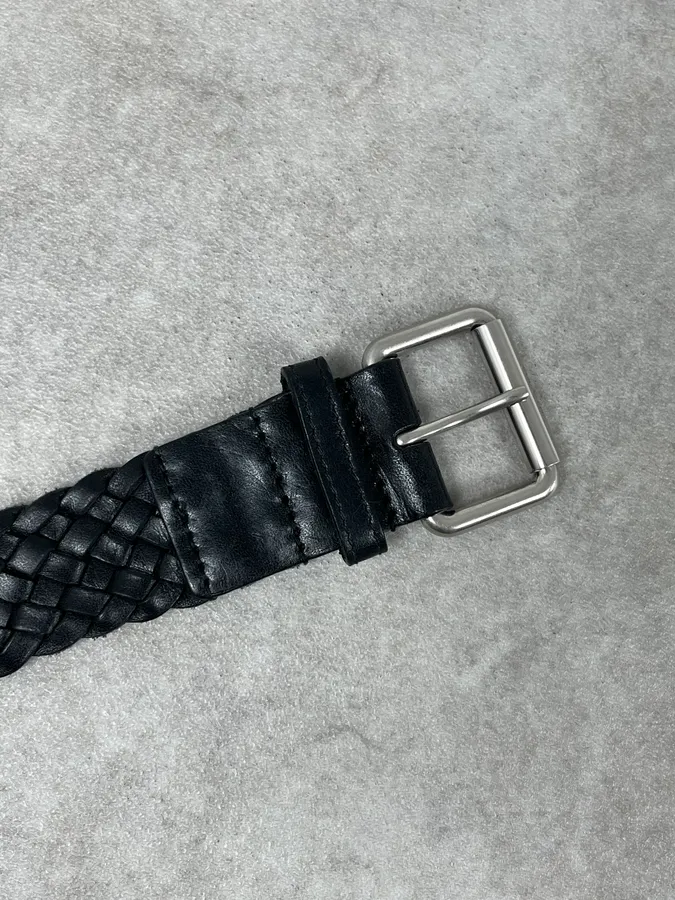 Saint Laurent Black Woven Classy Leather Belt - Image 6