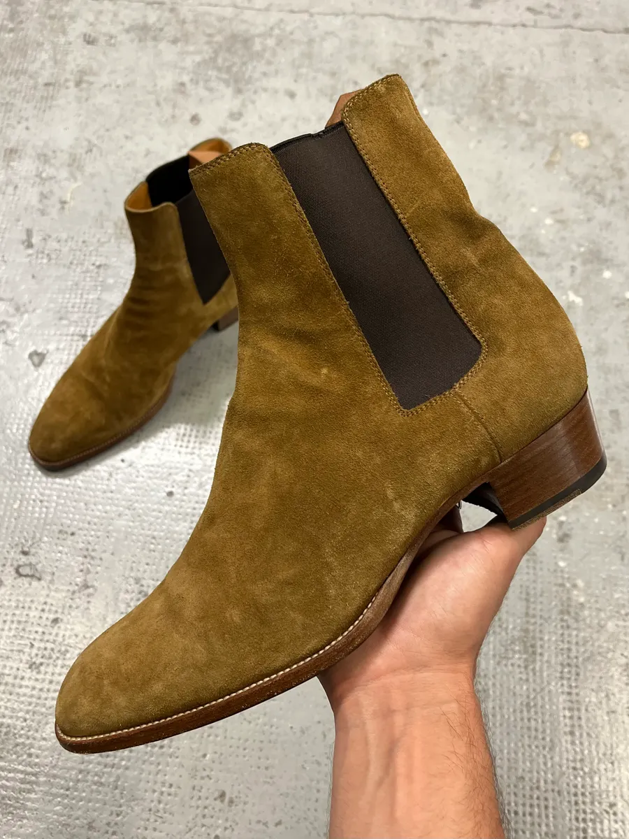 Saint Laurent Camel Suede Camarguese Boots