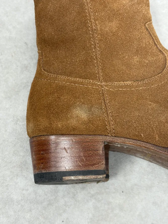 Saint Laurent Camel Suede Leather Ankle Boots - Image 10