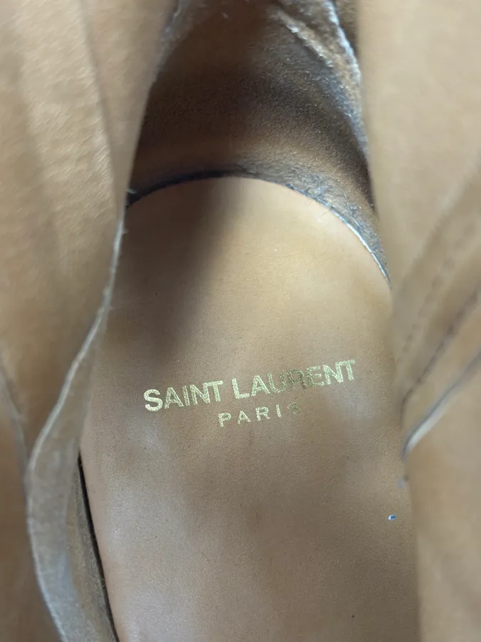 Saint Laurent Camel Suede Leather Ankle Boots - Image 12