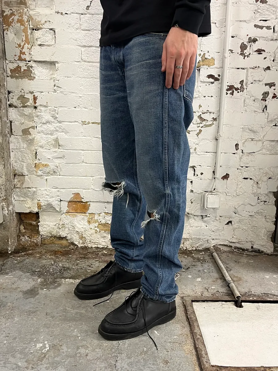 Saint Laurent Destroyed Blue Jean - Image 3