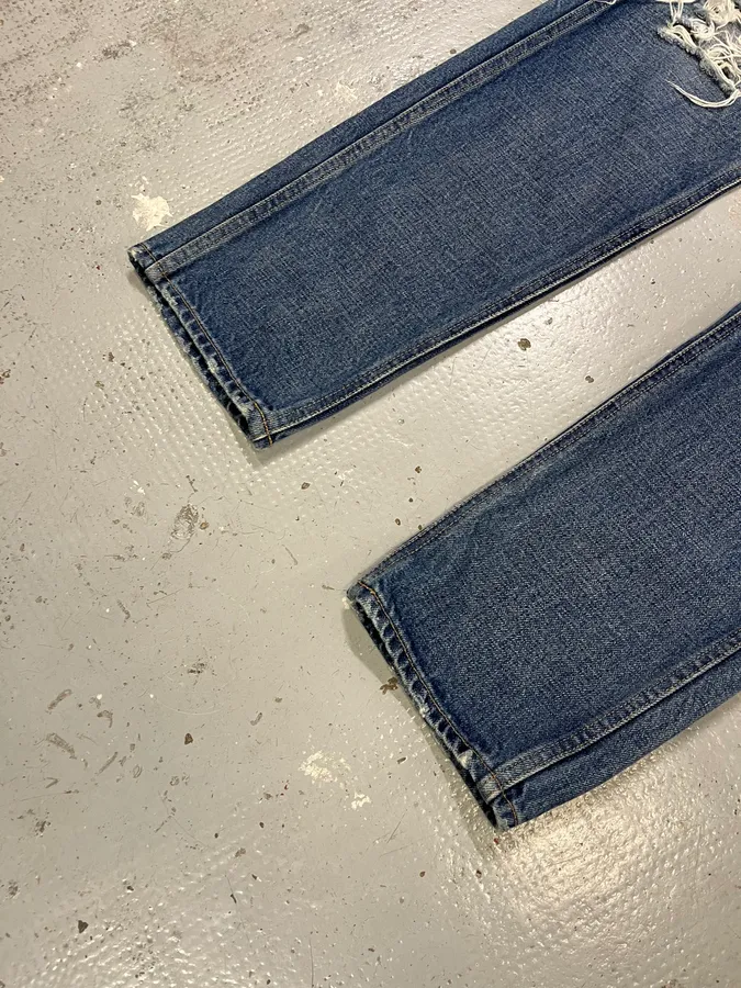 Saint Laurent Destroyed Blue Jean - Image 7