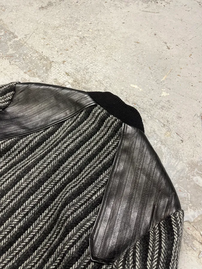 Saint Laurent Grey Wool Teddy Bomber Jacket - Image 6