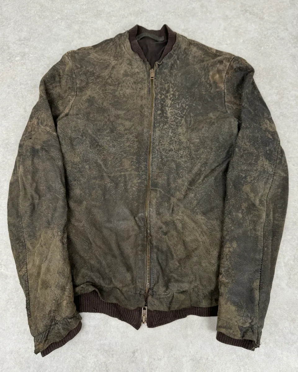 Salvatore Santoro Washed Brown Avant-Garde Leather Jacket