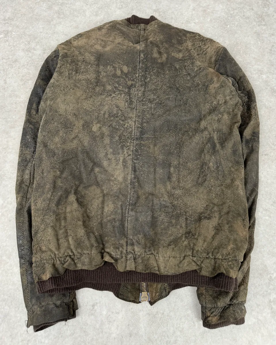 Salvatore Santoro Washed Brown Avant-Garde Leather Jacket - Image 7