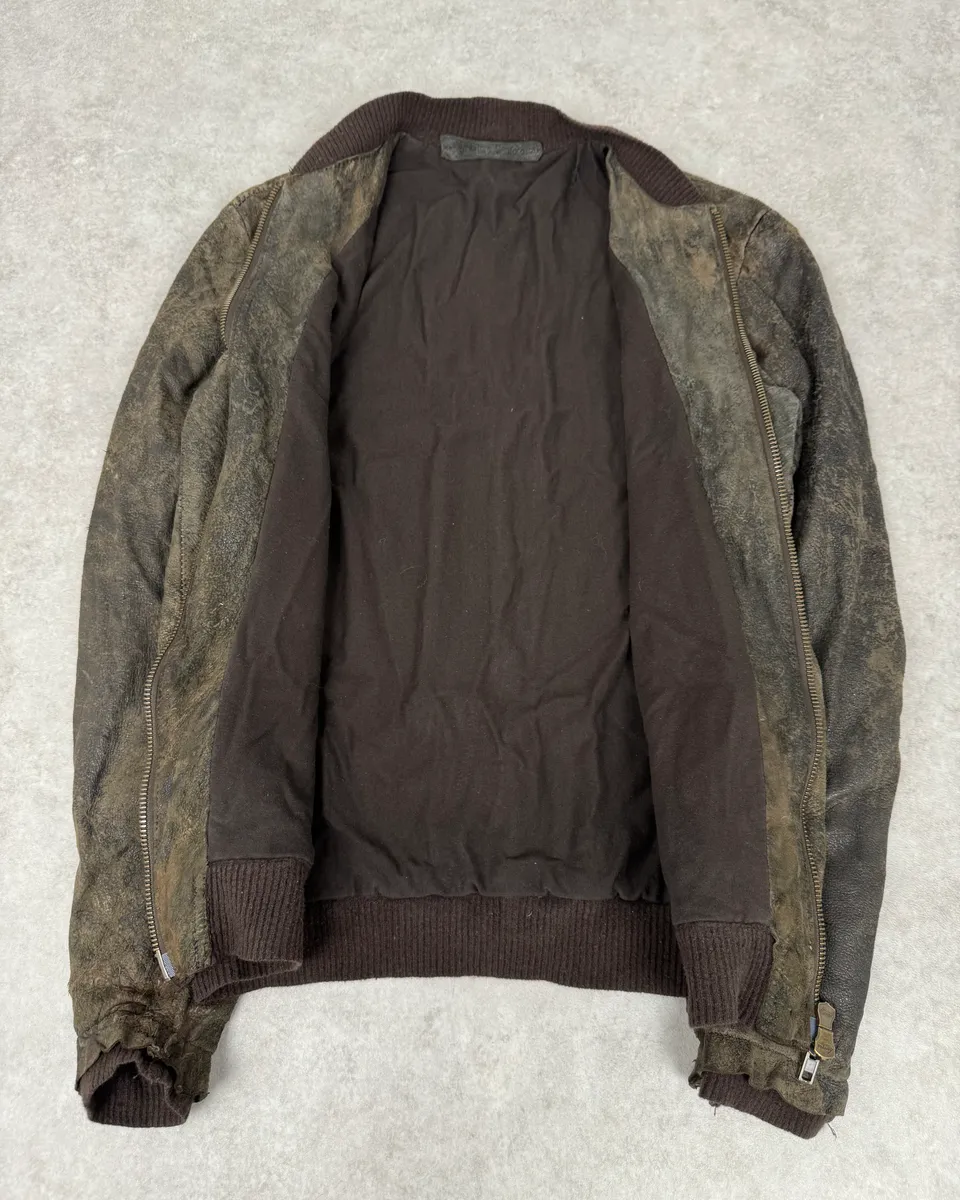 Salvatore Santoro Washed Brown Avant-Garde Leather Jacket - Image 8