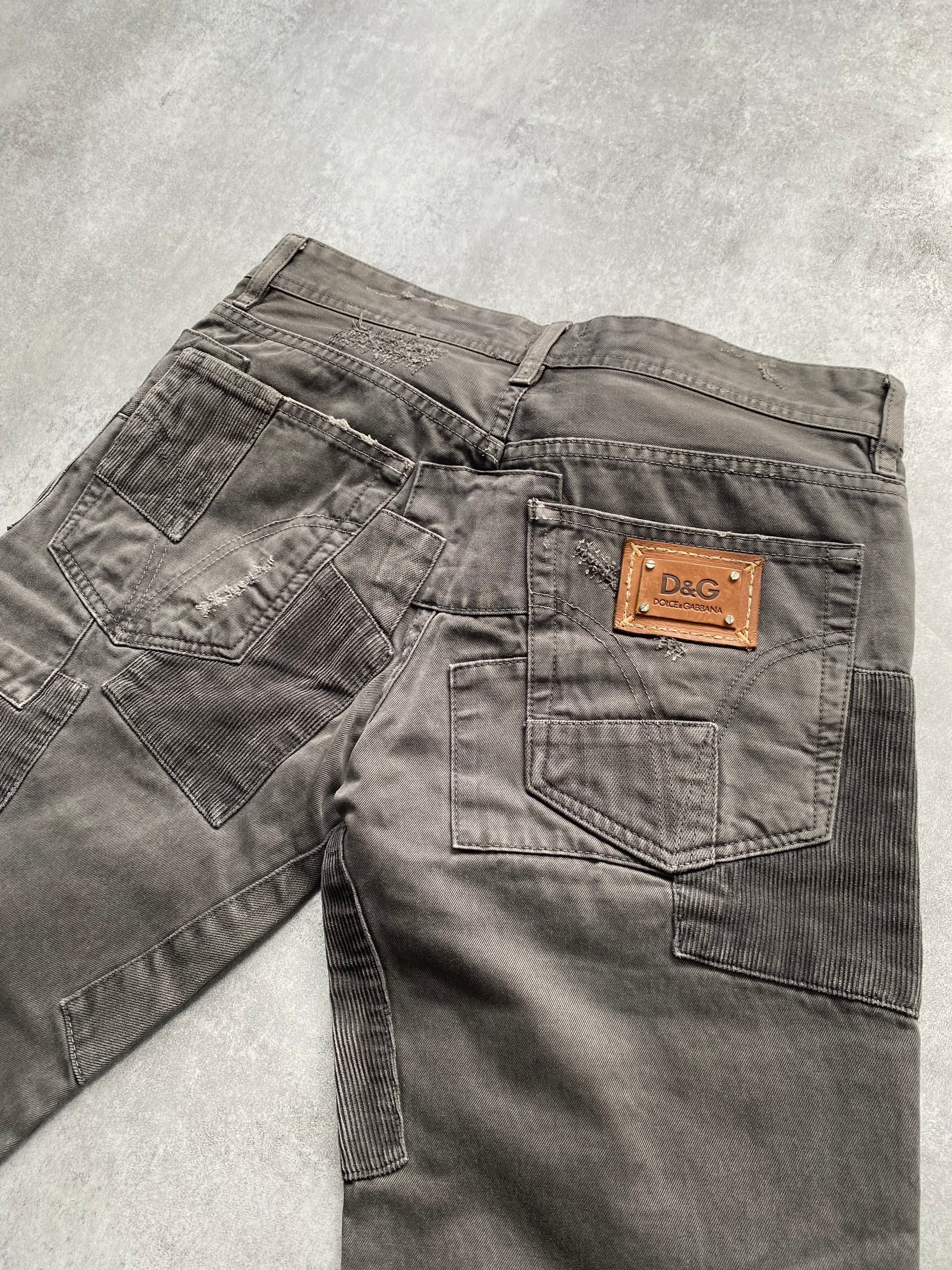 2000s Dolce & Gabbana Patches Grey Denim Jeans (M) - Image 4